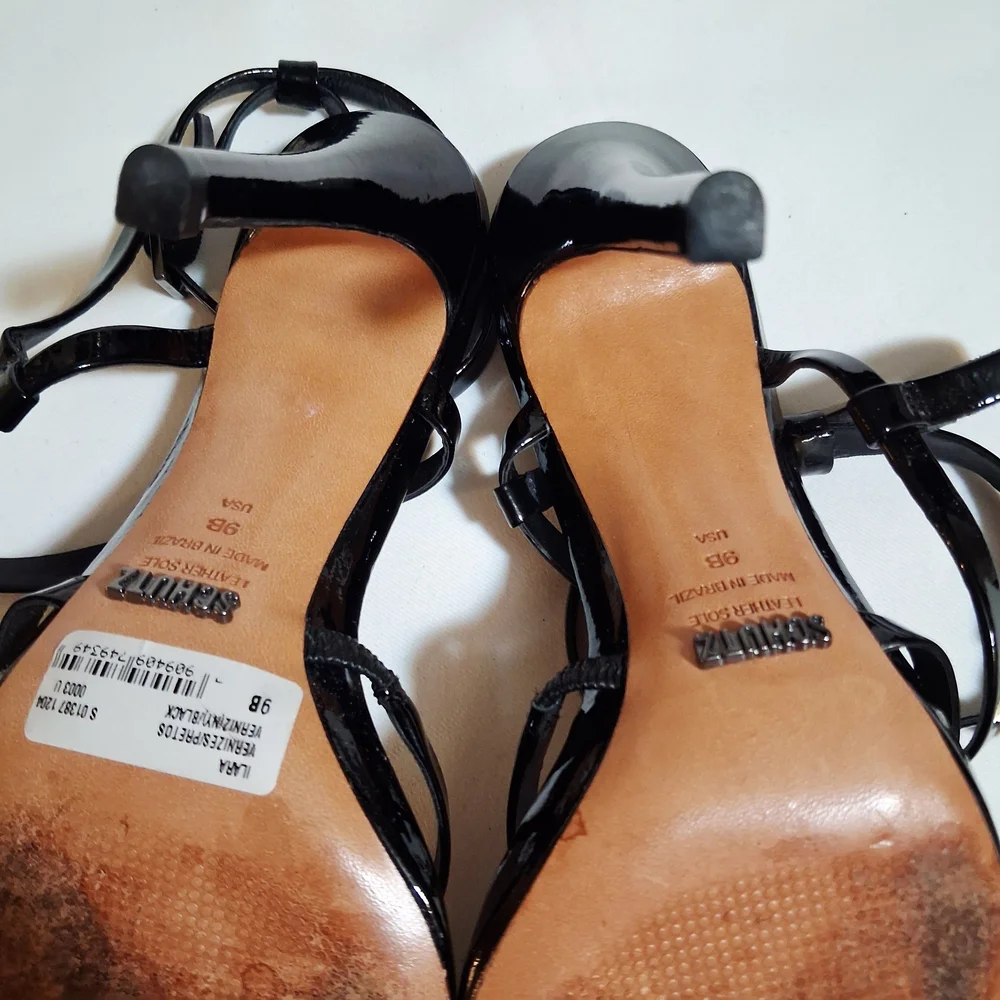 SCHUTZ Black Ilara Strappy Heels Size 9 B‎